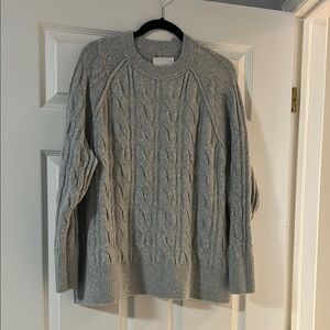 Aerie Gray Cable Knit Sweater